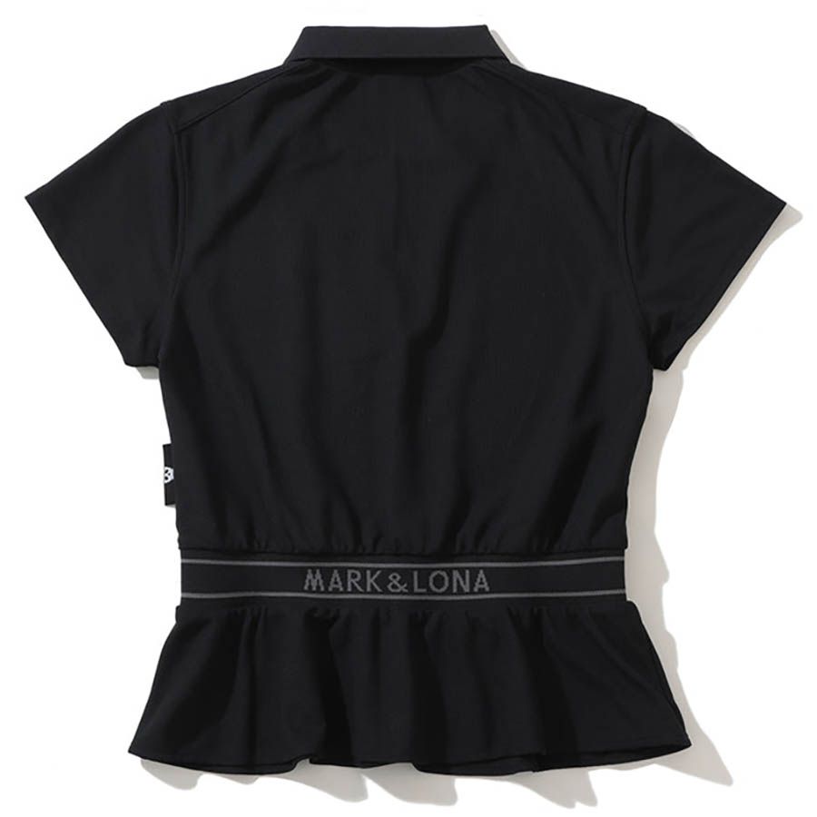 Áo golf nữ tay ngắn Draw Zip MLW-4B-AP04 Black | MARK & LONA
