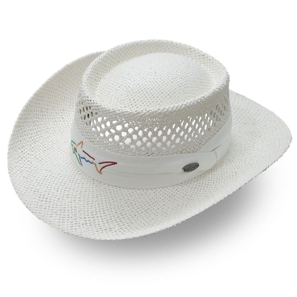 Mũ rơm rộng vành Straw Hat G7NS001 Trắng | Greg Norman