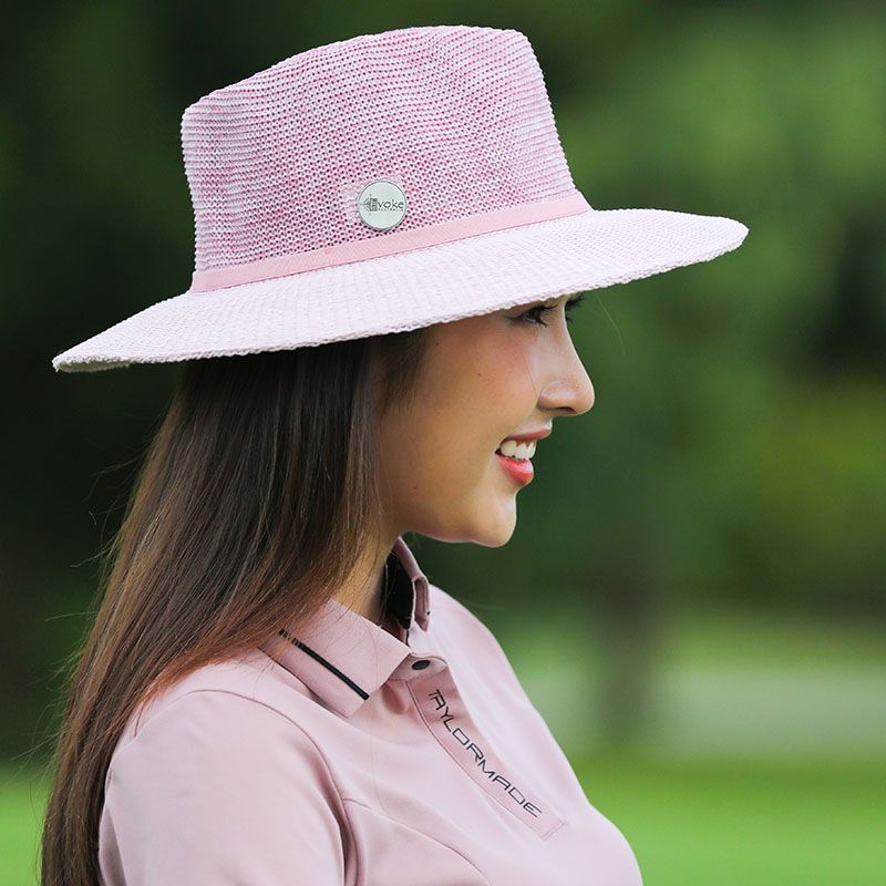 Mũ golf nữ rộng vành ASTON FEDORA Hat Ball Marker OLD ROSE/PINK | Evok