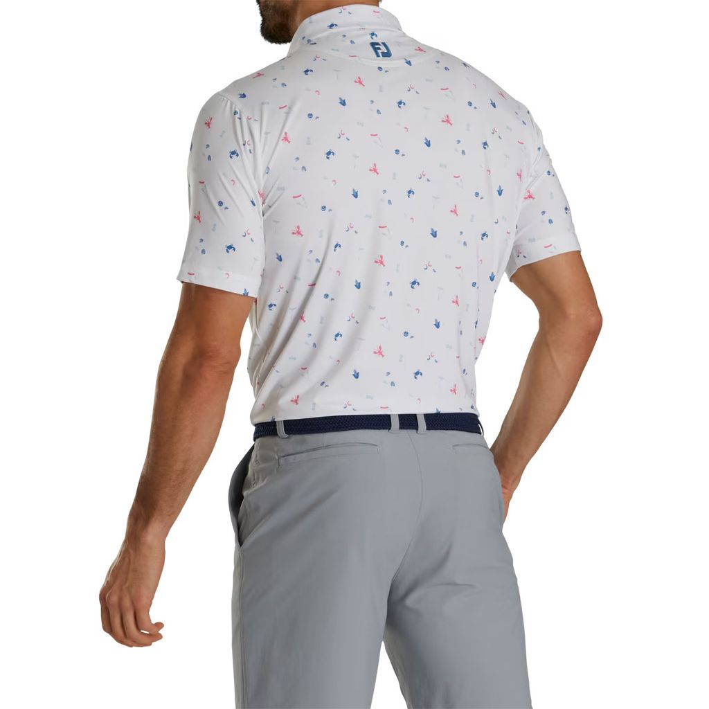 Áo golf nam tay ngắn 82067 CLAM BAKE PRINT LISLE, SELF COLLAR | Foot J