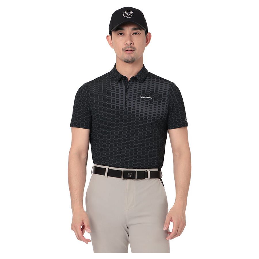 Áo golf tay ngắn nam 2MSPO-TL403 SP248607 | TaylorMadeÁo golf tay ngắn nam T-ICE Hex Box Gradient 2MSPO-TL403 BLACK M19548 | TaylorMade