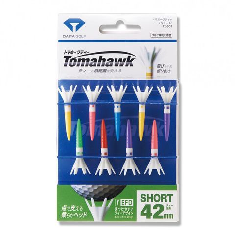 Tee golf nhựa 42MM Xoáy Tomahawk TE 501 Short Japan | Daiya