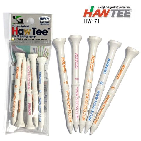 Túi 5 HAW TEE gỗ dài 80mm có 3 ngấn HW171 | Koviss