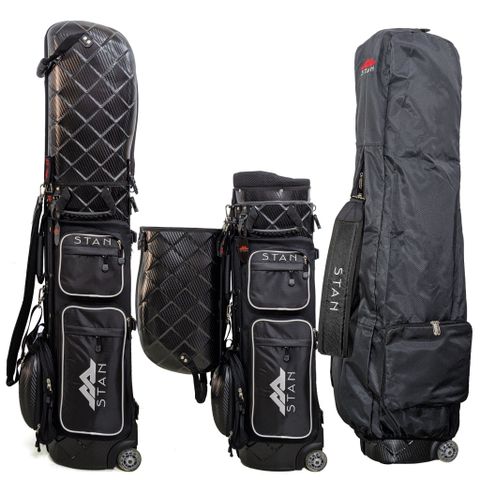 Túi gậy golf form cứng có bánh xe 9039-03 BLACK/BLACK | Stan