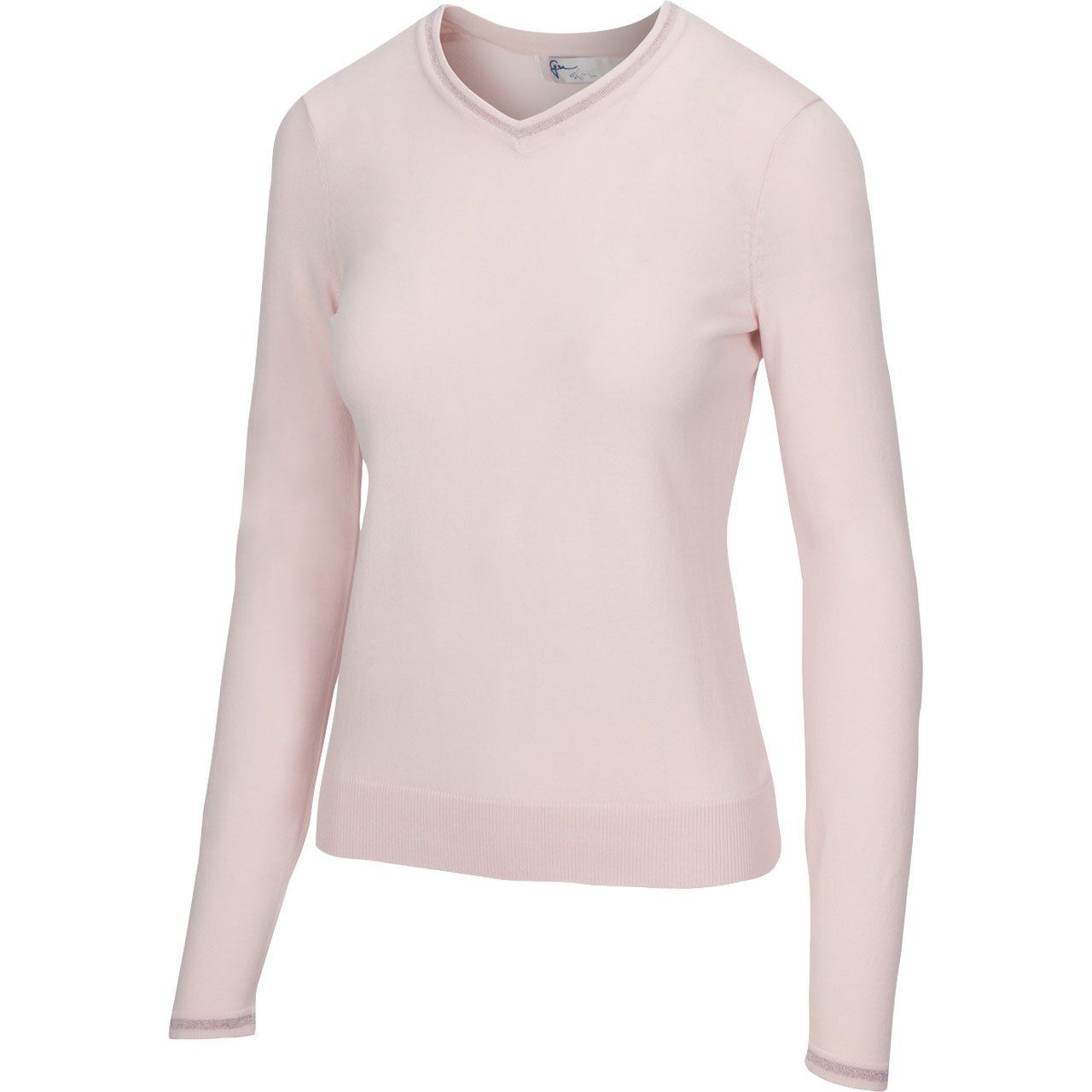 Áo nữ tay dài LUREX TIPPED V-NECK SWEATER G2F20S750 Petal Pink | Greg