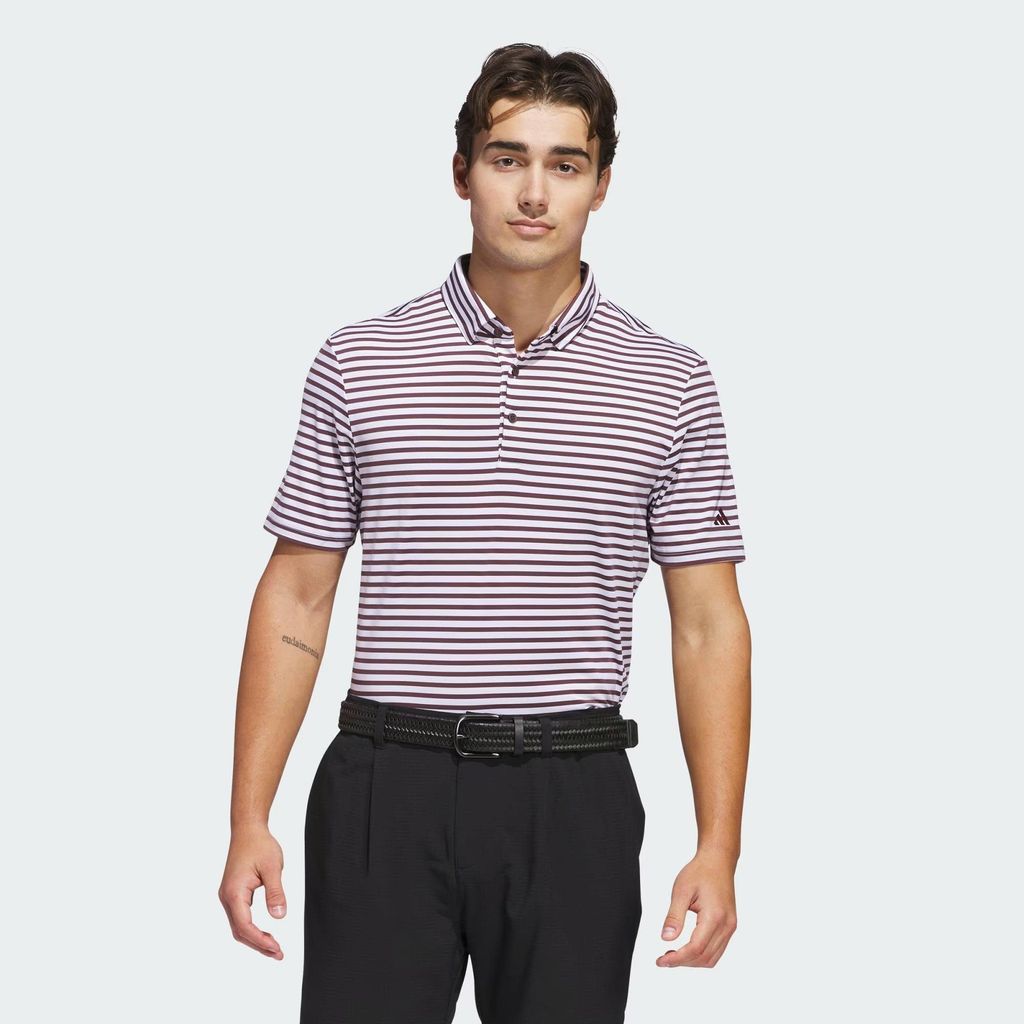 Áo golf nam tay ngắn Ultimate365 Stripe Polo White / Aurora Ruby JF489