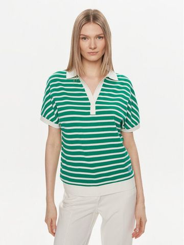 Tommy Hilfiger - Áo polo tay ngắn nữ Verde Relaxed Fit Polo