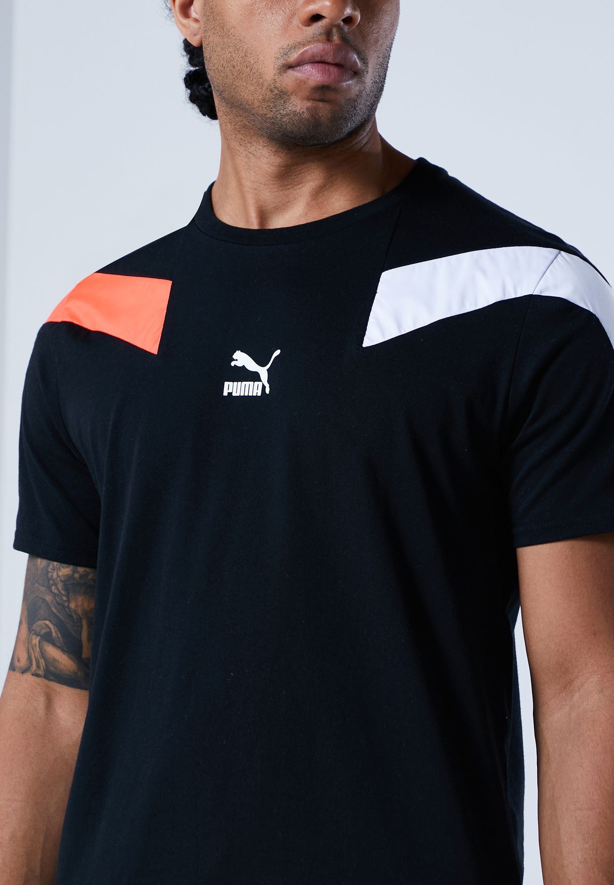 Puma - Áo thun nam T7 2020 Sport Slim Tee Black Lifestyle FW20-5988