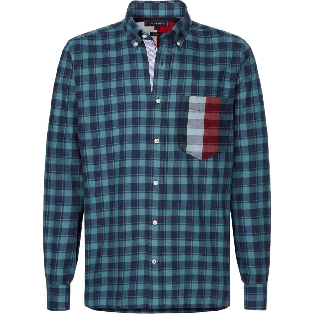 Tommy Hilfiger - Áo sơ mi tay dài nam Gingham Global Strip MW21-SA20