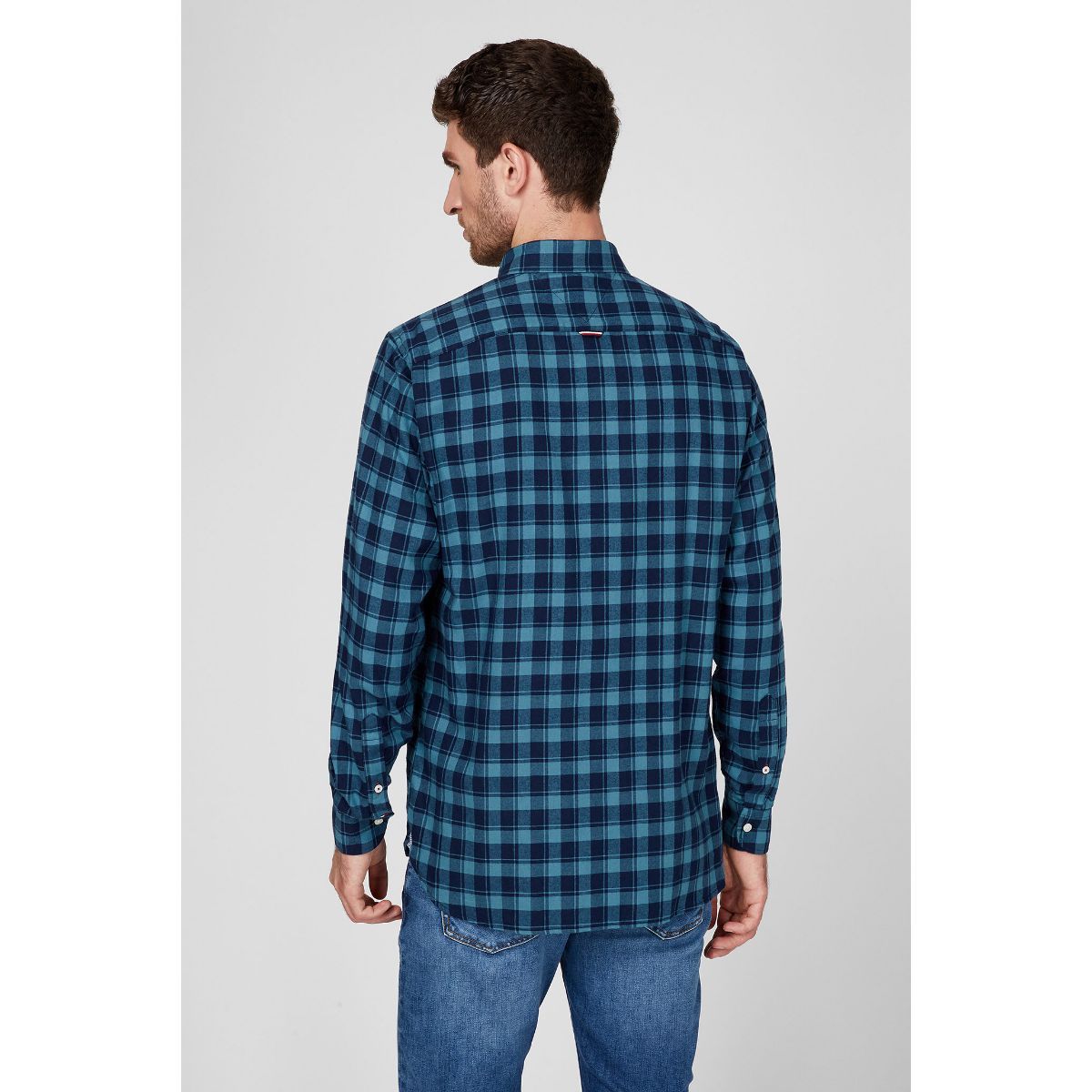 Tommy Hilfiger - Áo sơ mi tay dài nam Gingham Global Strip MW21-SA20