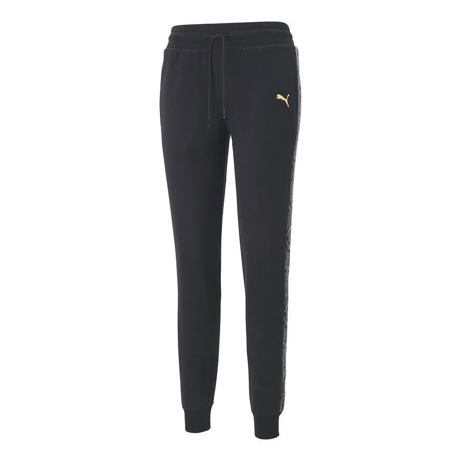 Puma - Quần dài nam nữ Metallic Nights Sweatpants Cotton Black Lifestyle FW20-5871