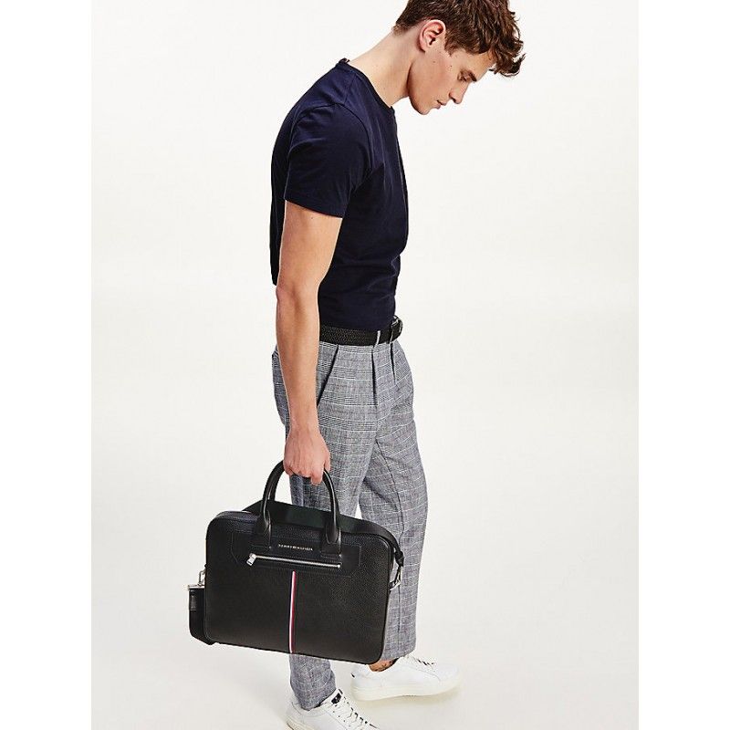 Tommy Hilfiger - Túi laptop nam Downtown Super Slim Compand AM21-99P1
