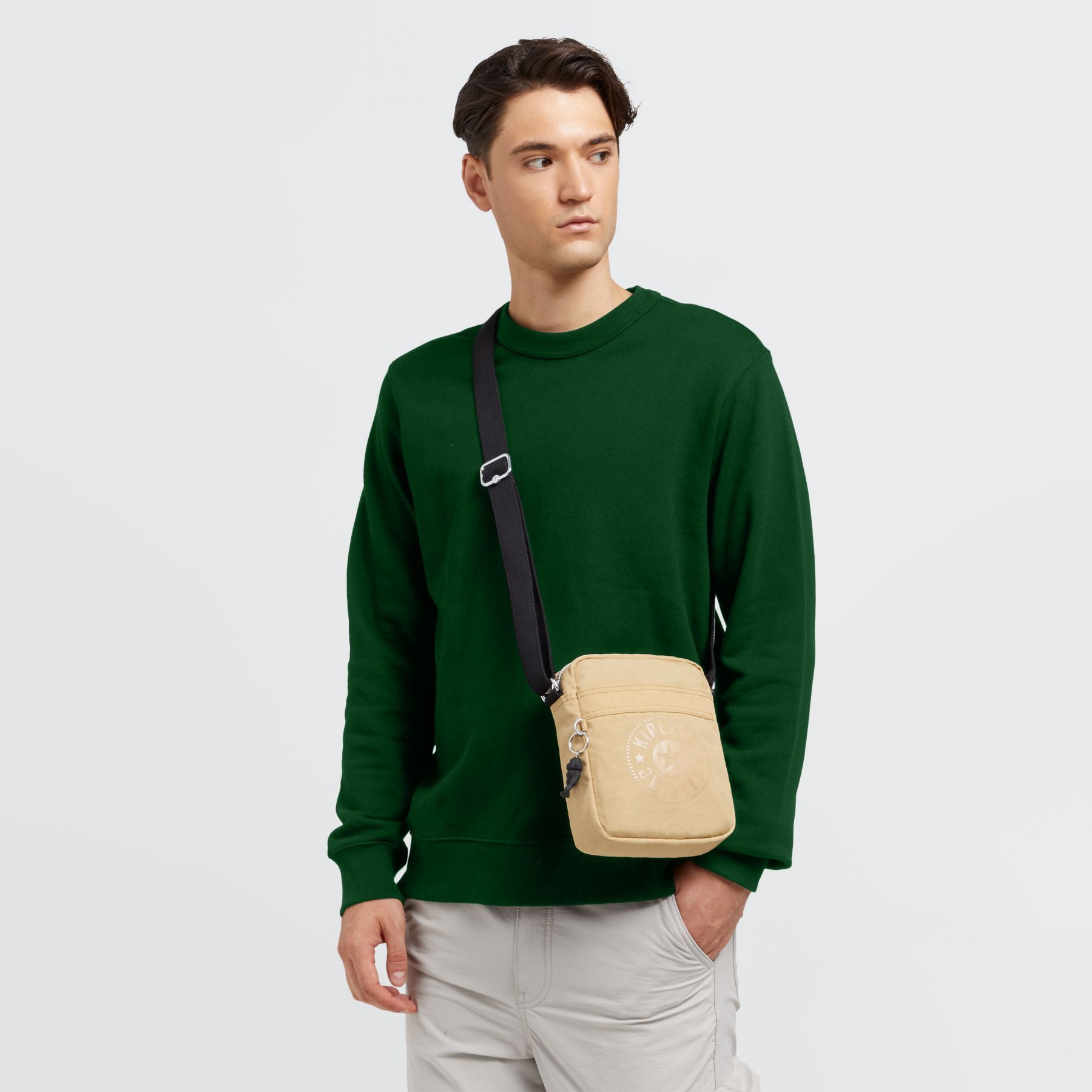 Kipling - Túi đeo chéo Hisa Beige Black CR21-185V
