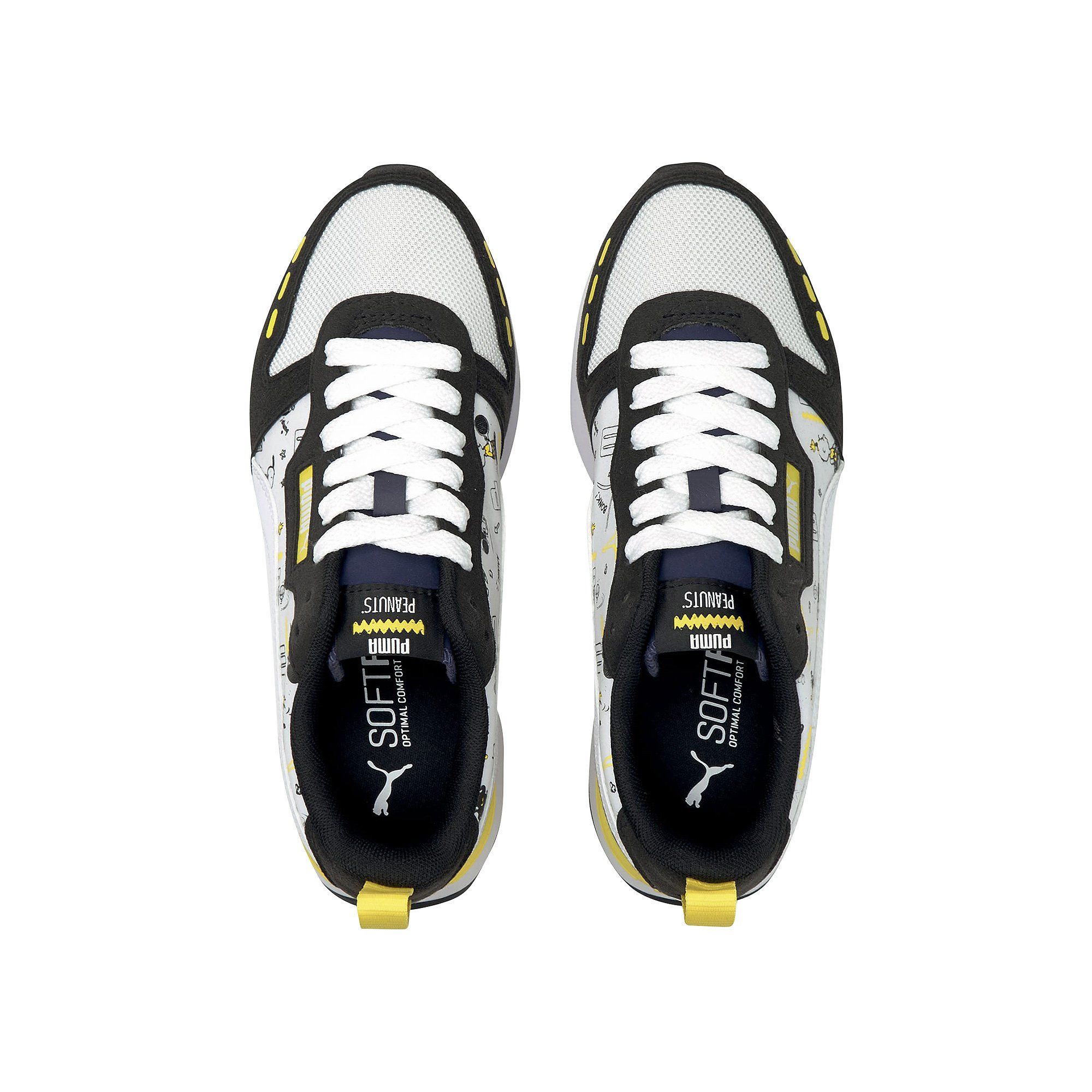 Puma - Giày thể thao thời trang trẻ em Peanuts Puma R78 Black White Lifestyle SS21-3757