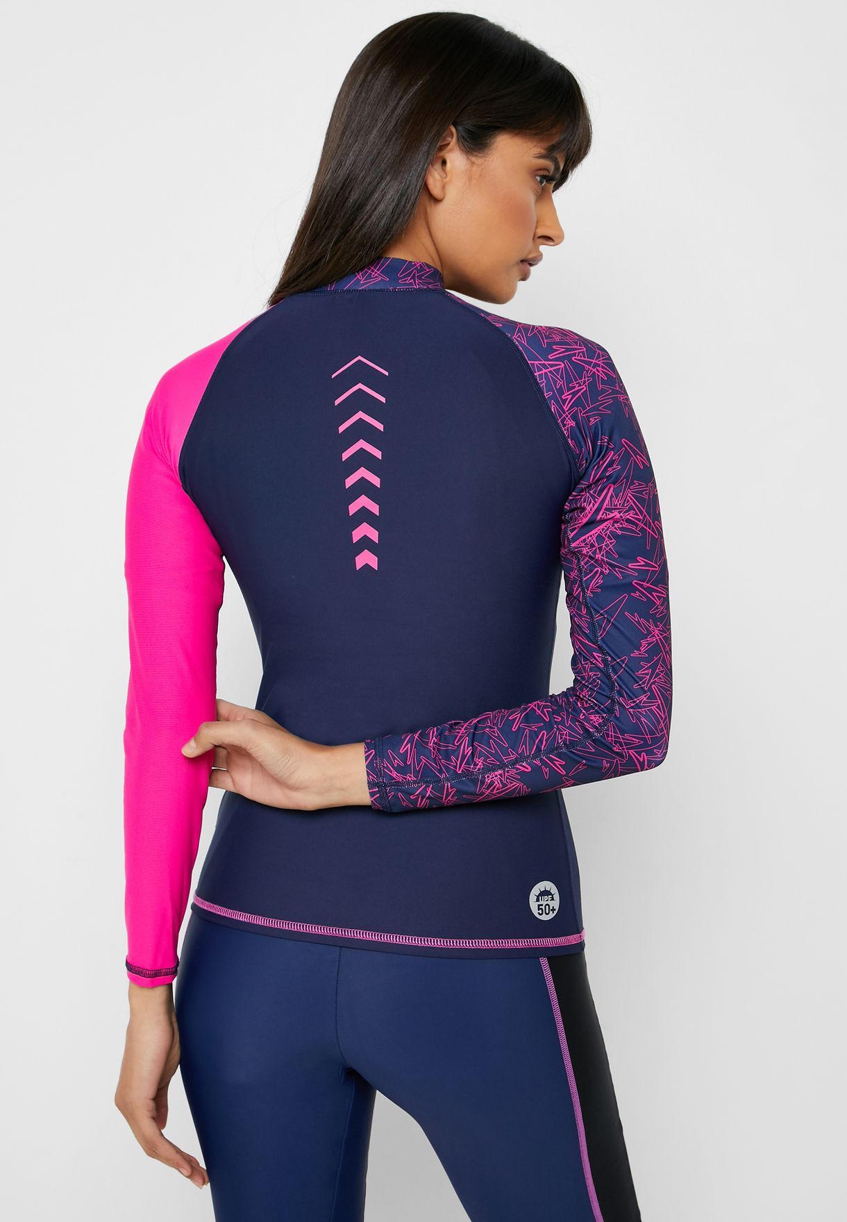 Speedo - Đồ bơi nữ Speedo Drum Vibs Female Rashguard Navy Rashguard SS21-SOJ1