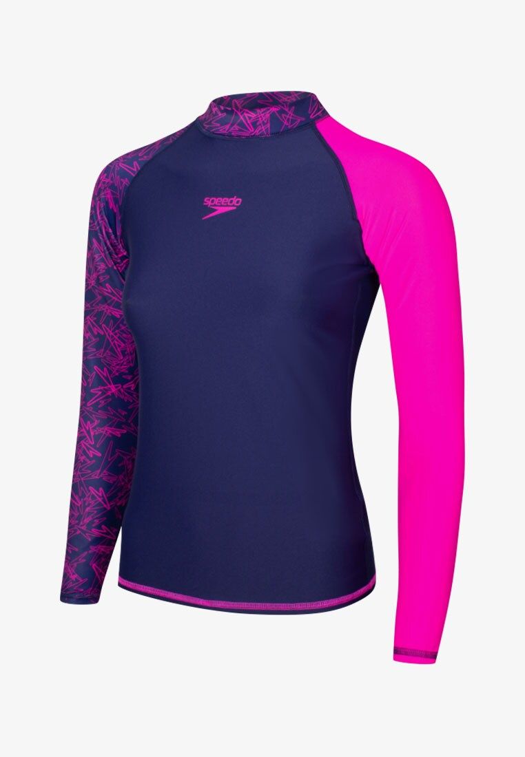 Speedo - Đồ bơi nữ Speedo Drum Vibs Female Rashguard Navy Rashguard SS21-SOJ1
