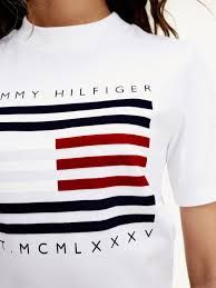 Tommy Hilfiger - Áo thun tay ngắn nữ Regular C-Nk Flock Top WQ21-WA20