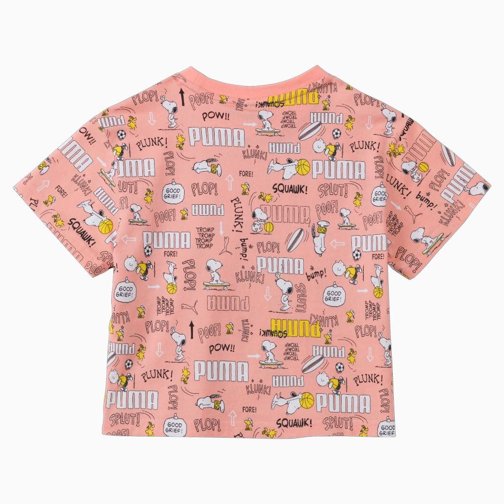 Puma - Áo thun trẻ em X Peanuts Aop Tee Girl Apricot Blush Lifestyle SS21-5306