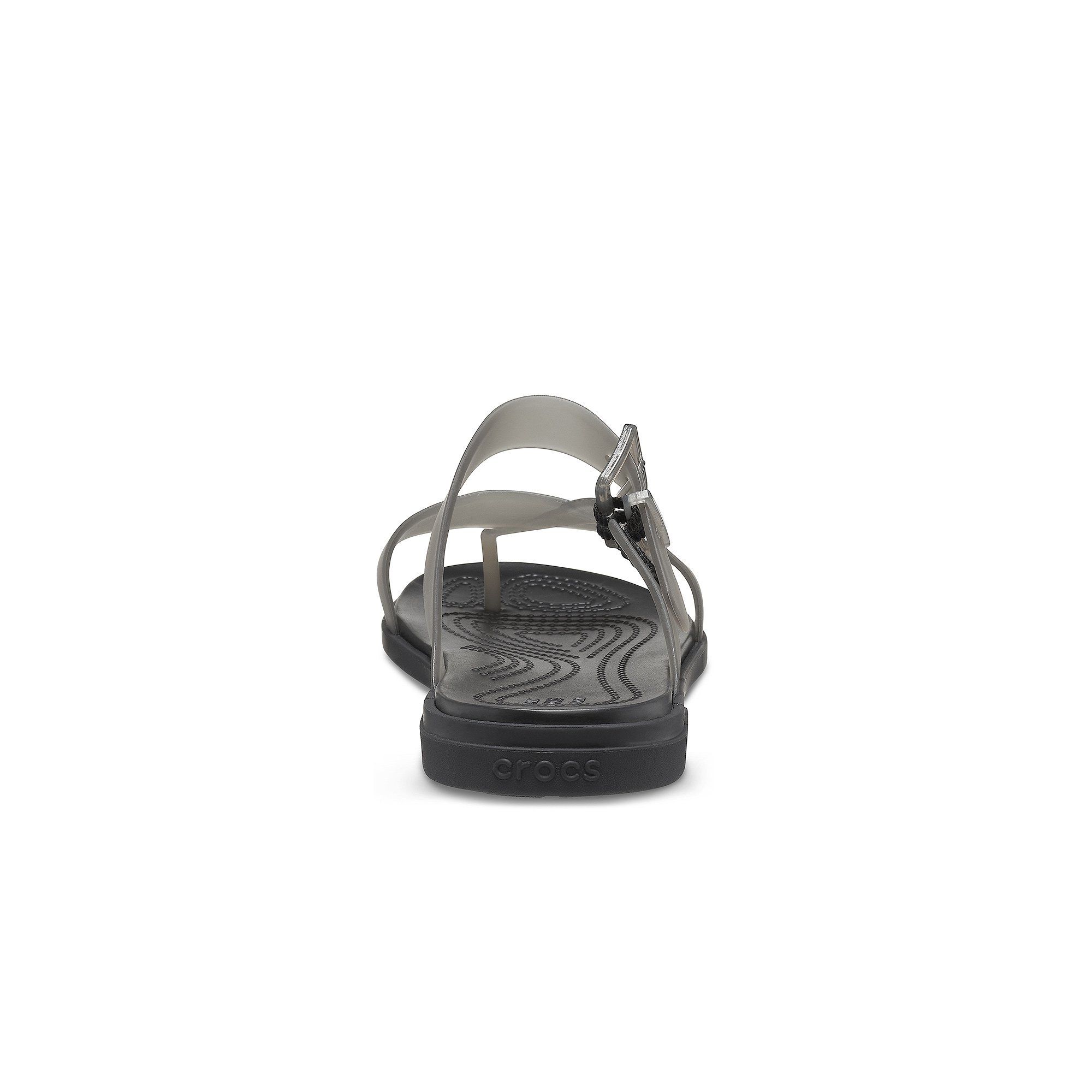 Crocs - Xăng đan nữ Tulum Toe Post Flip Translucent Black SS21-2071