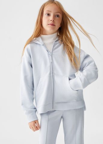 Mango - Áo nỉ bé gái Zipped Hoodie