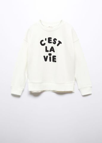 Mango - Áo nỉ bé gái Printed Message Sweatshirt