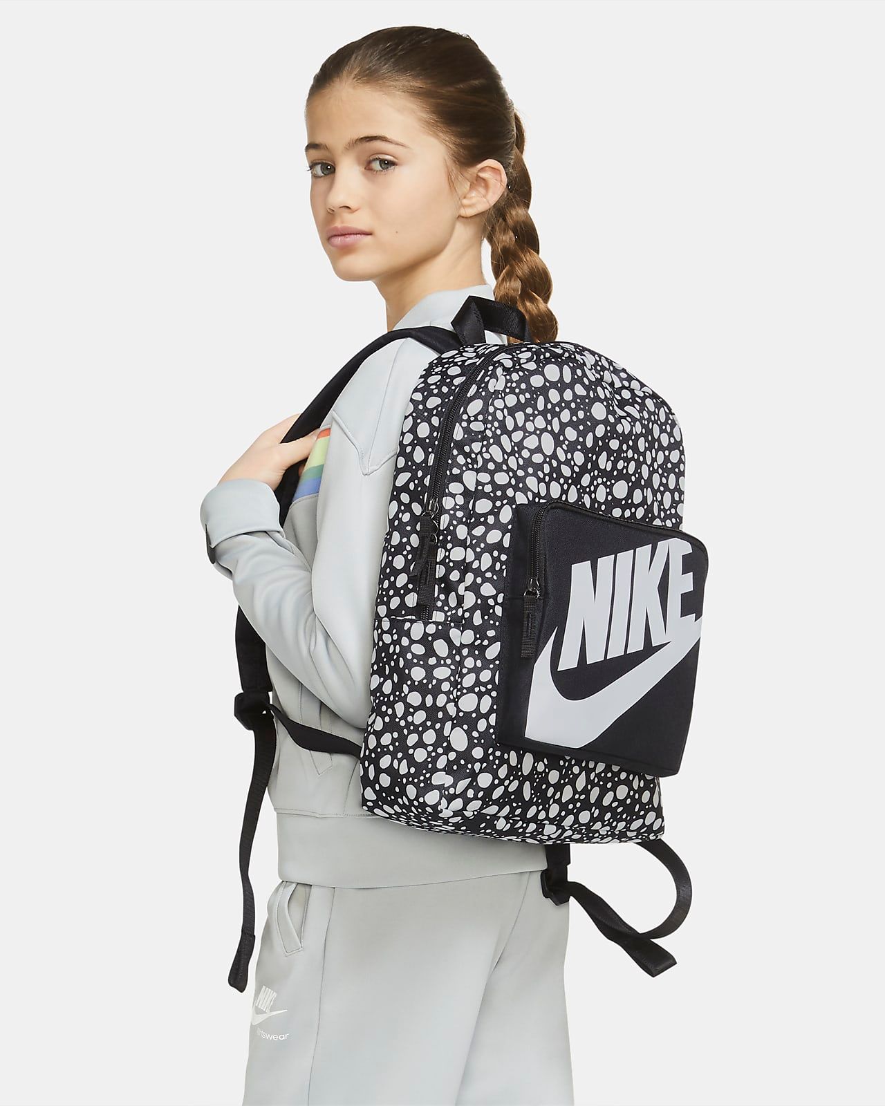 Nike - Ba lô thể thao thiếu niên Classic Backpack Printed EQ21-CU10