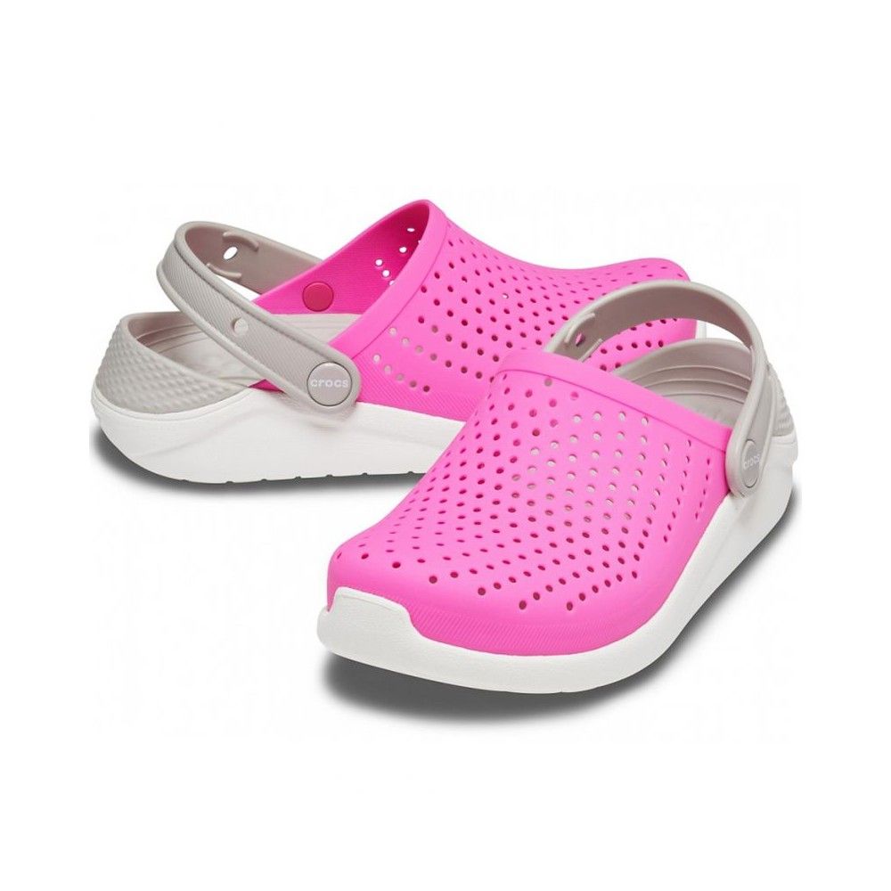 Crocs - Giày sandal trẻ em Literide Clog Kid Electric Pink/White -2059