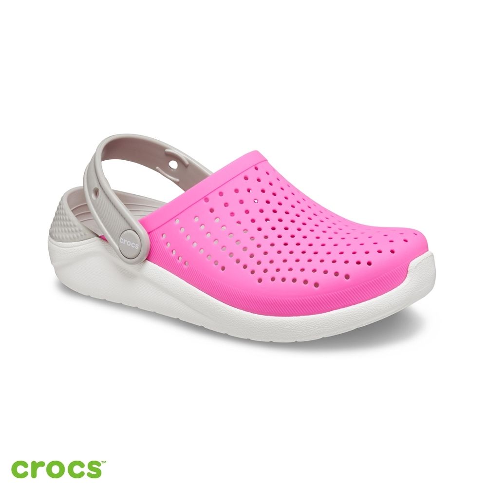 Crocs - Giày sandal trẻ em Literide Clog Kid Electric Pink/White -2059