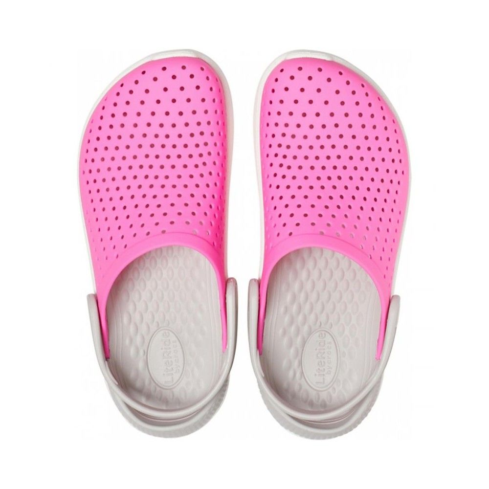 Crocs - Giày sandal trẻ em Literide Clog Kid Electric Pink/White -2059