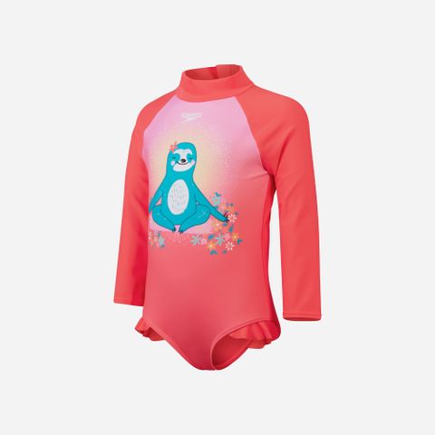 Speedo - Đồ bơi bé gái Girls' Speedo Printed Long Sleeve Frill One Piece