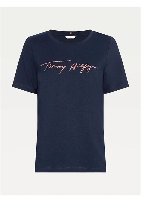 Tommy Hilfiger - Áo thun tay ngắn nữ Regular Script Open Tee MP21-5669