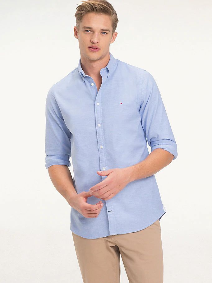 Tommy Hilfiger - Áo sơ mi tay dài nam Core Stretch Slim Ox MW21-H599