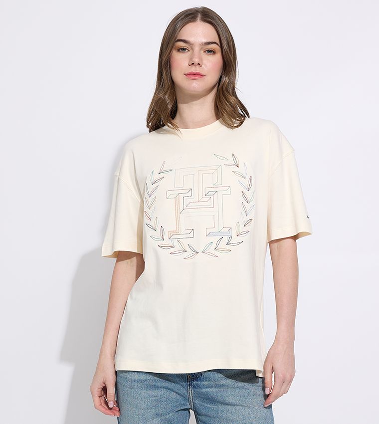 Tommy Hilfiger - Áo thun tay ngắn nữ Logo Embroidered Short Sleeves T-Shirt