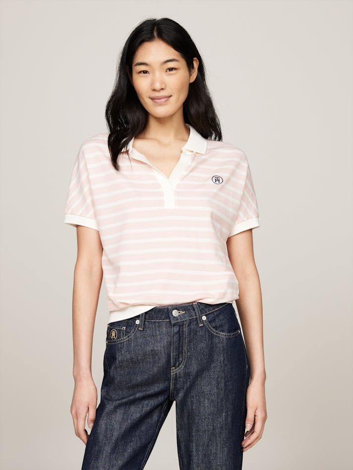 Tommy Hilfiger - Áo polo tay ngắn nữ Relaxed Lyocell Polo