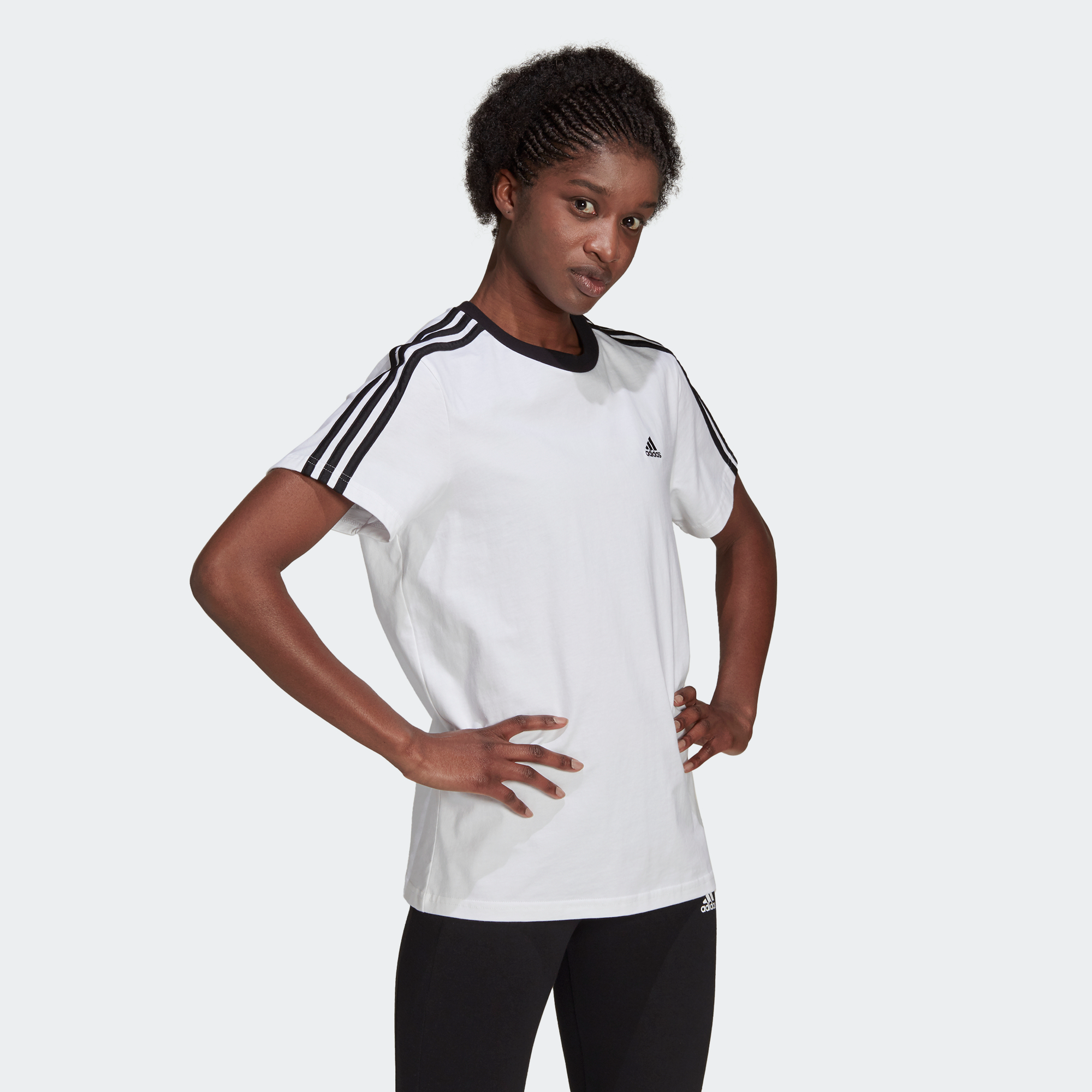 adidas - Áo tay ngắn Nữ Essentials 3-Stripes Tee