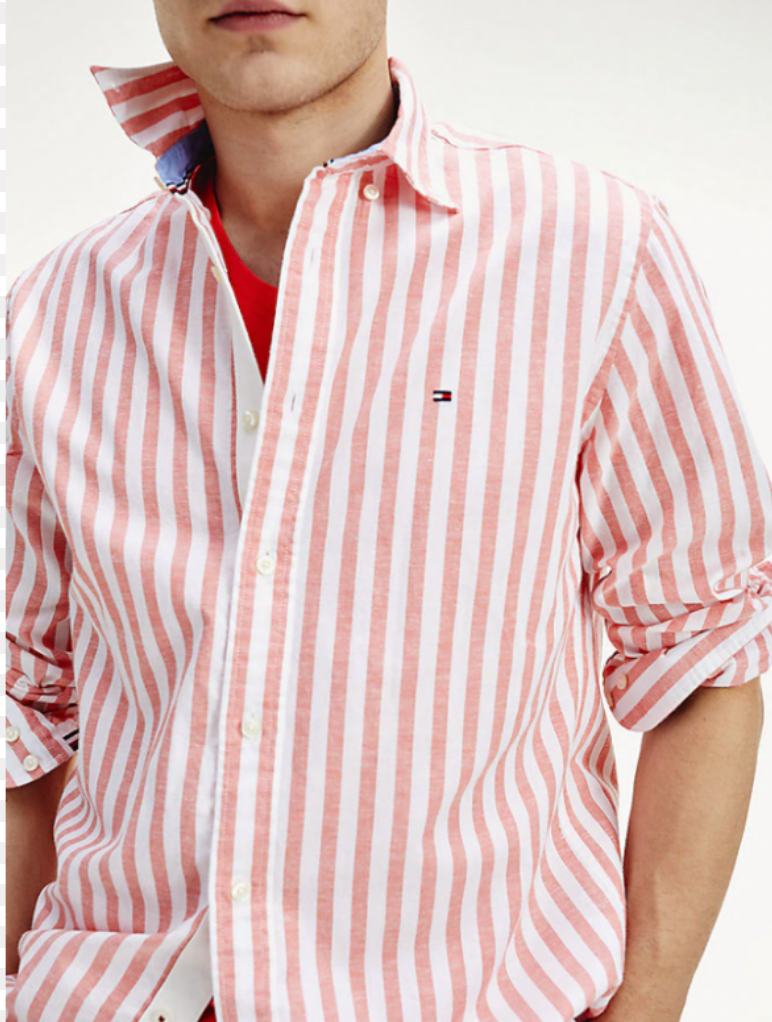 Tommy Hilfiger - Áo sơ mi tay dài nam Cotton Linen Multi AP21-MP20