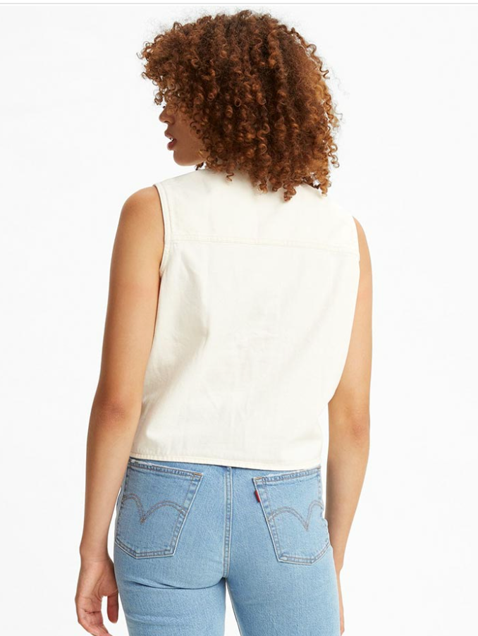 Levi's - Áo thời trang tay ngắn nữ Rumi Shirt Icy Ecru RU21-5504