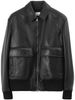 Burberry - Áo khoác da Nam polished-finish zip-fastening jacket