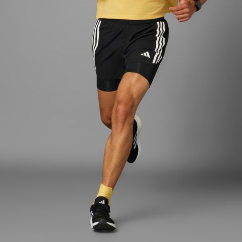 adidas - Quần ngắn chạy bộ Nam adidas Own the Run 3-Stripes 2-in-1 Shorts