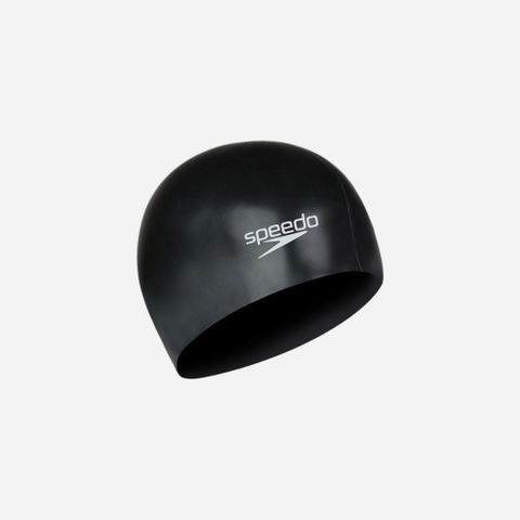 Speedo - Nón bơi nam nữ Speedo Plain Flat Silicone Cap Black Swimming