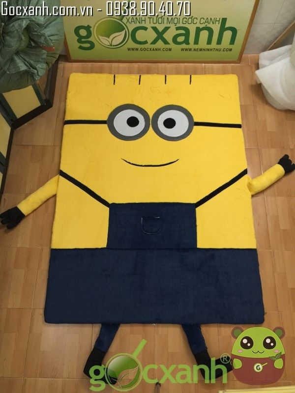 Nệm mỏng minion cao su nhân tạo êm 1,4 x 2m