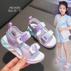 Giày sandal cho bé gái đi học quai hậu nhẹ êm thoáng khí màu tím khỏe khoắn năng động 6 - 12 tuổi SG83