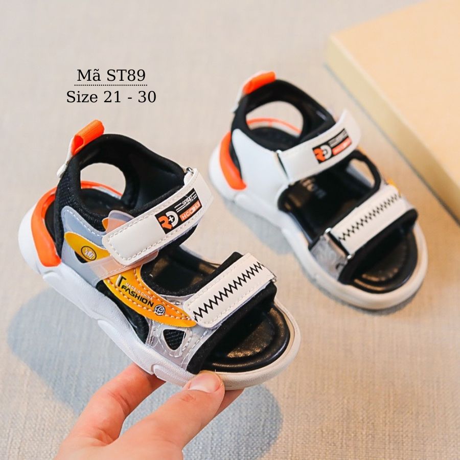 Sandal bé trai 1 - 5 tuổi êm nhẹ quai dán thời trang cho bé đi học đi chơi phong cách Hàn Quốc ST89