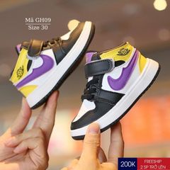 Giày cổ cao cho bé trai bé gái 1 - 5 tuổi dáng sneaker thể thao khỏe khoắn và năng động phong cách Hàn GH09