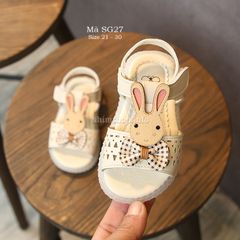 Dép sandal thỏ xinh xắn cho bé gái 1 - 5 tuổi da mềm quai dán tiện dụng SG27