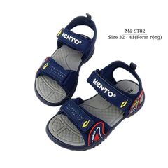 Dép sandal bé trai KENTO quai hậu dán êm nhẹ chống trơn trượt cao cấp cho trẻ em 6 - 15 tuổi đi học đi biển ST82