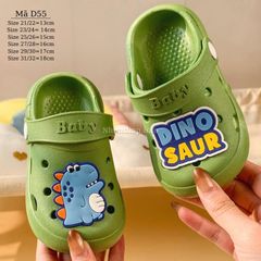 Sục khủng long xanh DINO SAUR dễ thương cho bé trai dép có quai hậu êm nhẹ phù hợp cho trẻ em 1 - 5 tuổi D55