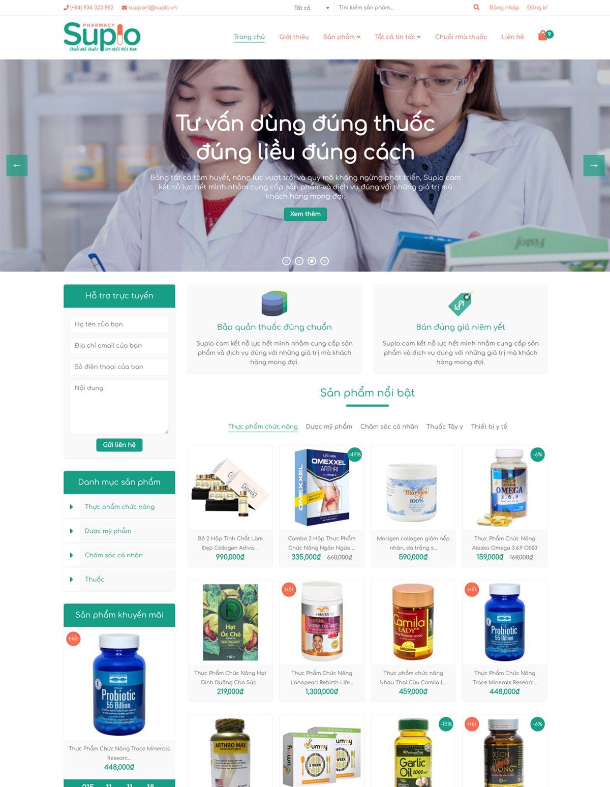 Mẫu website nhà thuốc suplo