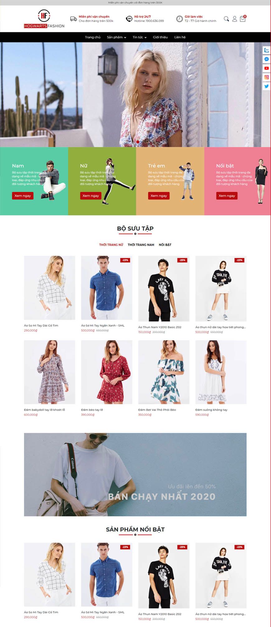 Mẫu website Hogwarts fashion Hogwarts fashion