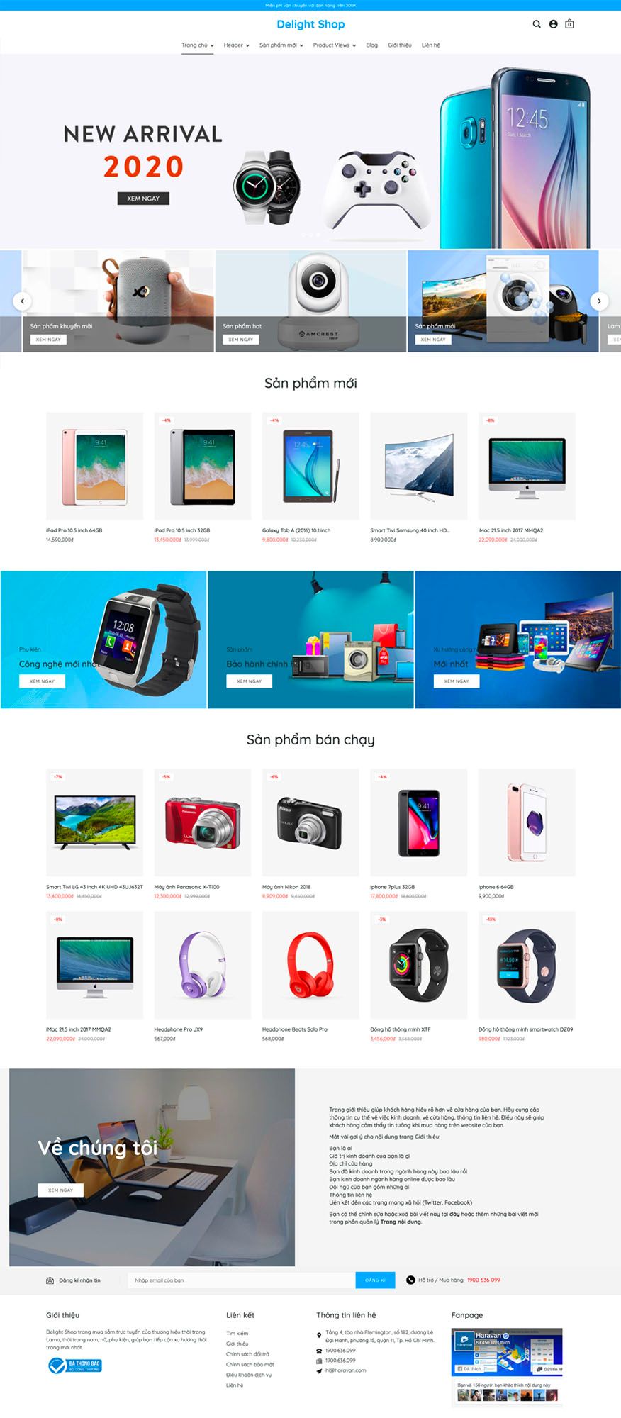 Mẫu website delight shop